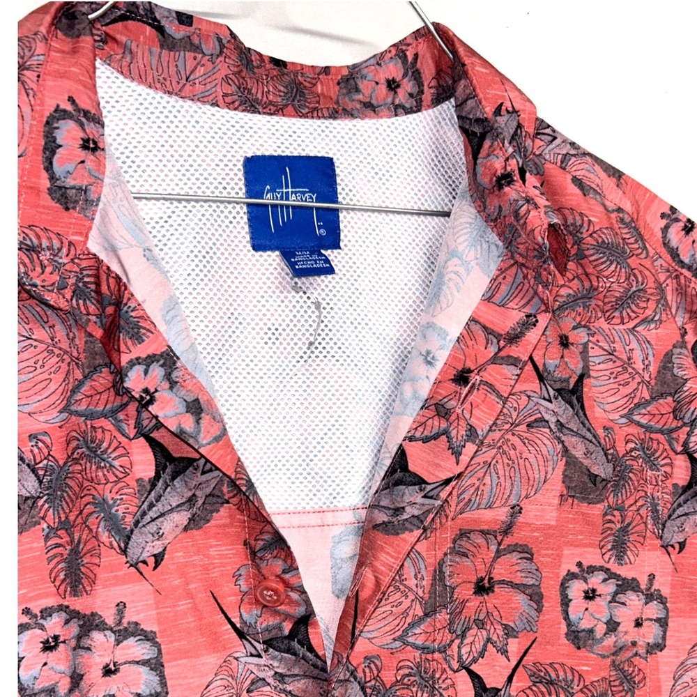 Guy Harvey Men's Performance‎ Fishing Shirt Tropical Floral Button Front M - Picture 4 of 8